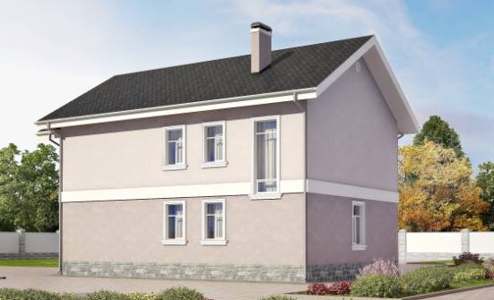 170-008-П Проект двухэтажного дома, скромный загородный дом из пеноблока Козельск | Проекты домов от House Expert