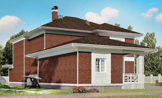 315-001-П Проект двухэтажного дома, гараж, уютный загородный дом из кирпича Малоярославец | Проекты домов от House Expert