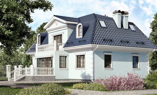 210-004-Л Проект двухэтажного дома мансардой, просторный дом из газосиликатных блоков Калуга | Проекты домов от House Expert