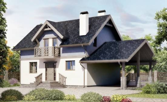 150-011-П Проект двухэтажного дома с мансардой и гаражом, недорогой домик из твинблока Калуга | Проекты домов от House Expert