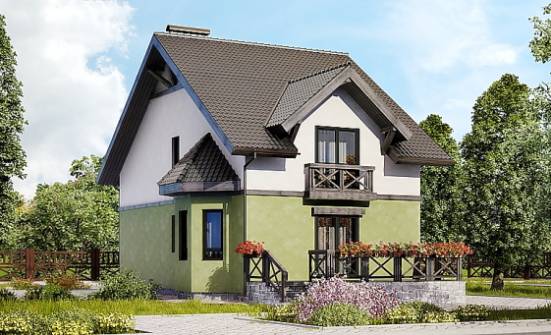 120-003-П Проект двухэтажного дома с мансардой, простой коттедж из арболита Боровск | Проекты домов от House Expert