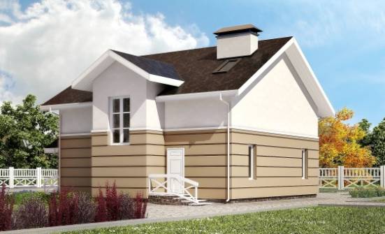 155-009-П Проект двухэтажного дома мансардой, компактный дом из пеноблока Таруса | Проекты домов от House Expert