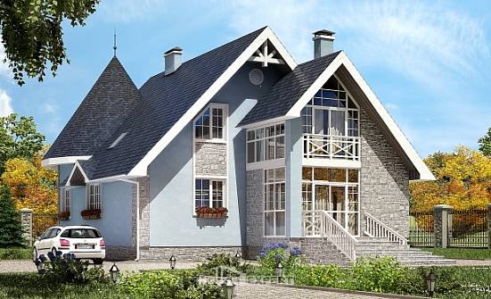 170-003-П Проект двухэтажного дома мансардой, красивый загородный дом из твинблока Балабаново | Проекты домов от House Expert
