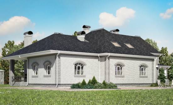 385-001-П Проект двухэтажного дома с мансардой, гараж, классический дом из пеноблока Обнинск | Проекты домов от House Expert