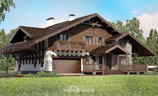 320-001-П Проект двухэтажного дома мансардой и гаражом, большой коттедж из кирпича Боровск | Проекты домов от House Expert