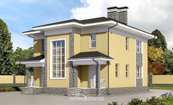 155-011-Л Проект двухэтажного дома, красивый загородный дом из керамзитобетонных блоков Калуга | Проекты домов от House Expert