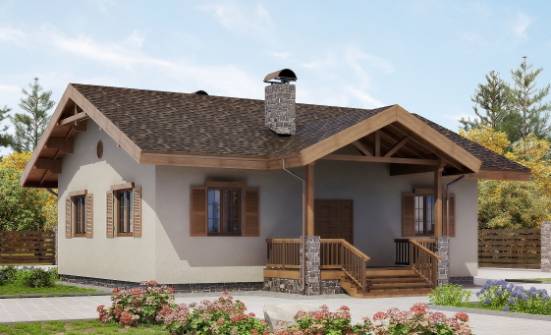 090-002-Л Проект одноэтажного дома, скромный загородный дом из кирпича Калуга | Проекты домов от House Expert