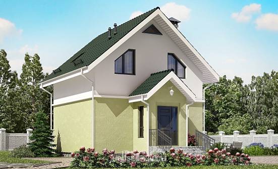 070-001-П Проект двухэтажного дома с мансардой, классический загородный дом из пеноблока Калуга | Проекты домов от House Expert