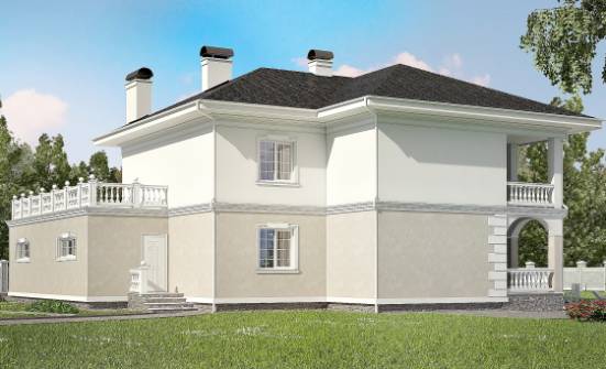 340-002-П Проект двухэтажного дома и гаражом, большой коттедж из кирпича Боровск | Проекты домов от House Expert
