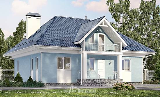 200-002-П Проект двухэтажного дома мансардный этаж, простой домик из блока Боровск | Проекты домов от House Expert