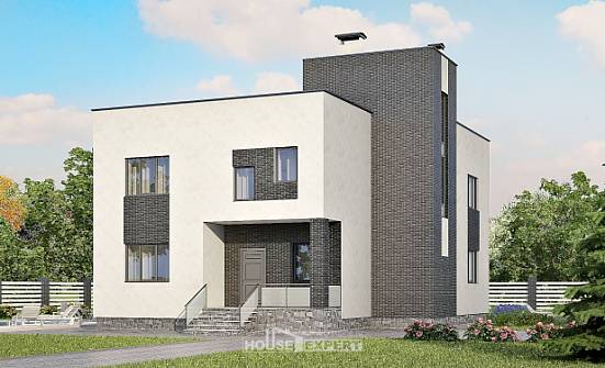 225-001-П Проект двухэтажного дома, красивый коттедж из газосиликатных блоков Людиново | Проекты домов от House Expert