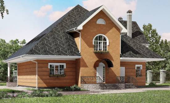 310-001-П Проект двухэтажного дома мансардой, большой дом из газосиликатных блоков Таруса | Проекты домов от House Expert