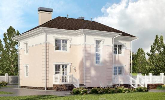 155-005-Л Проект двухэтажного дома, небольшой загородный дом из твинблока Козельск | Проекты домов от House Expert