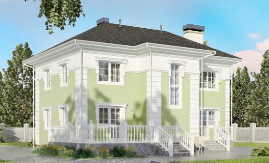 155-005-П Проект двухэтажного дома, компактный коттедж из твинблока Козельск | Проекты домов от House Expert