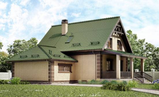 160-007-П Проект двухэтажного дома с мансардой и гаражом, бюджетный дом из твинблока Малоярославец | Проекты домов от House Expert