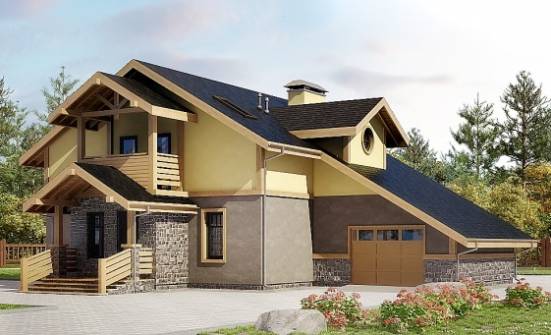 180-011-П Проект двухэтажного дома мансардой и гаражом, простой загородный дом из арболита Козельск | Проекты домов от House Expert