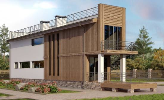 100-003-Л Проект двухэтажного дома, современный коттедж из поризованных блоков Малоярославец | Проекты домов от House Expert