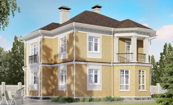 160-001-Л Проект двухэтажного дома, красивый коттедж из газобетона Обнинск | Проекты домов от House Expert