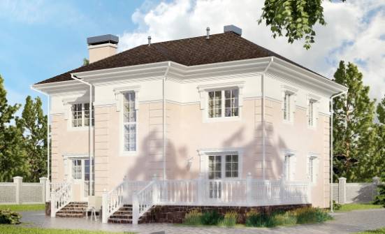 155-005-Л Проект двухэтажного дома, небольшой загородный дом из твинблока Козельск | Проекты домов от House Expert