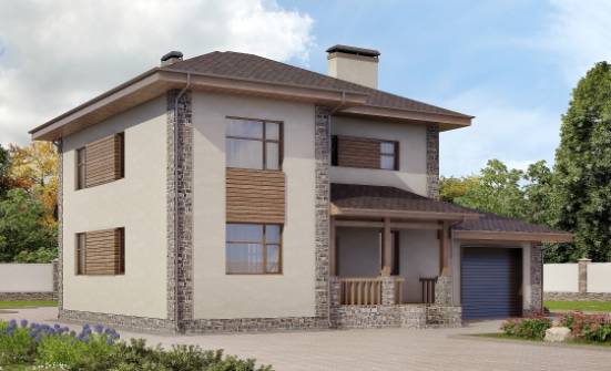 185-004-П Проект двухэтажного дома, гараж, простой дом из керамзитобетонных блоков Боровск | Проекты домов от House Expert