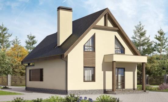 120-005-Л Проект двухэтажного дома мансардой, гараж, доступный коттедж из газобетона Таруса | Проекты домов от House Expert