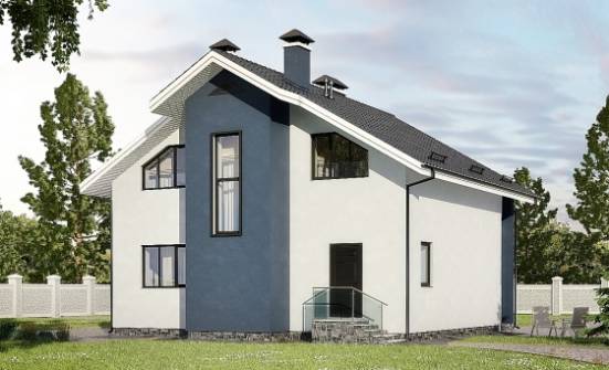 150-005-П Проект двухэтажного дома мансардой, компактный домик из пеноблока Малоярославец | Проекты домов от House Expert