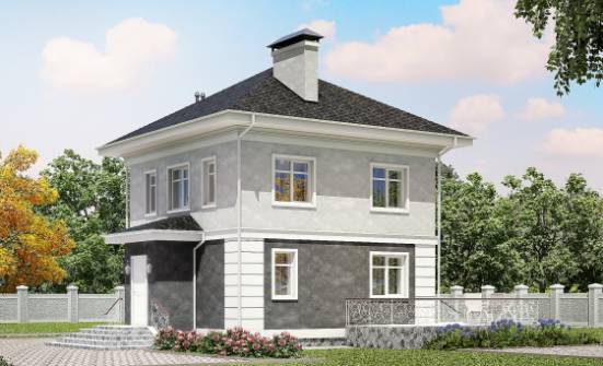 090-003-П Проект двухэтажного дома, недорогой коттедж из блока Балабаново | Проекты домов от House Expert