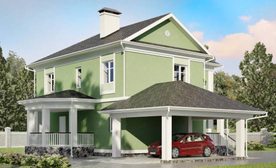170-001-Л Проект двухэтажного дома, гараж, современный домик из арболита Людиново | Проекты домов от House Expert