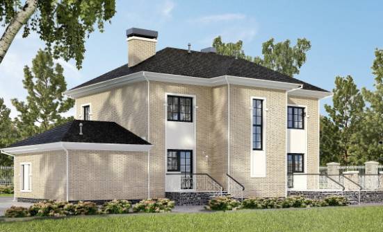 180-006-П Проект двухэтажного дома, гараж, простой коттедж из кирпича Боровск | Проекты домов от House Expert