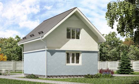 095-002-П Проект двухэтажного дома мансардой, уютный коттедж из твинблока Балабаново | Проекты домов от House Expert