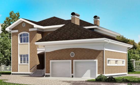 335-002-П Проект двухэтажного дома и гаражом, огромный дом из кирпича Козельск | Проекты домов от House Expert