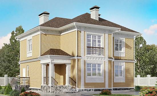 160-001-Л Проект двухэтажного дома, красивый коттедж из газобетона Обнинск | Проекты домов от House Expert