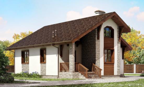080-002-Л Проект одноэтажного дома, простой домик из пеноблока Обнинск | Проекты домов от House Expert