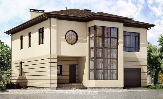 300-006-П Проект двухэтажного дома и гаражом, просторный домик из кирпича Обнинск | Проекты домов от House Expert