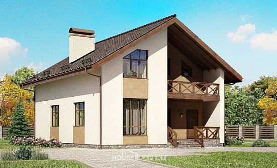 170-002-П Проект двухэтажного дома мансардный этаж, красивый домик из газобетона Обнинск | Проекты домов от House Expert