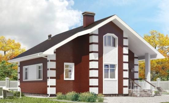 115-001-П Проект двухэтажного дома мансардой, бюджетный домик из бризолита Таруса | Проекты домов от House Expert