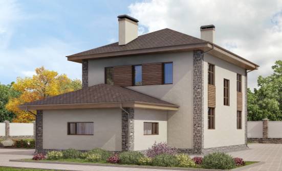 185-004-П Проект двухэтажного дома, гараж, простой дом из керамзитобетонных блоков Боровск | Проекты домов от House Expert