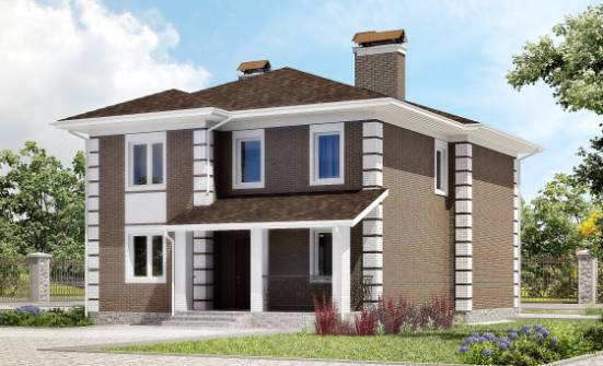 185-002-П Проект двухэтажного дома, скромный загородный дом из газосиликатных блоков Обнинск | Проекты домов от House Expert