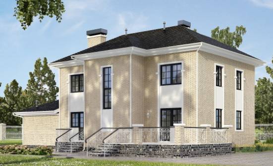 180-006-П Проект двухэтажного дома, гараж, простой коттедж из кирпича Боровск | Проекты домов от House Expert