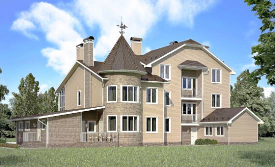555-001-Л Проект трехэтажного дома мансардой, гараж, большой дом из керамзитобетонных блоков Таруса | Проекты домов от House Expert