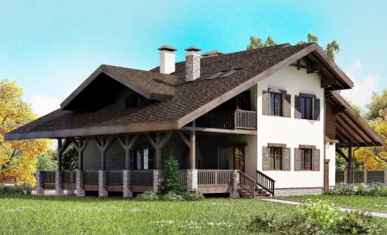 270-001-Л Проект двухэтажного дома с мансардой, гараж, уютный загородный дом из кирпича Боровск | Проекты домов от House Expert