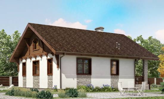 080-002-Л Проект одноэтажного дома, простой домик из пеноблока Обнинск | Проекты домов от House Expert