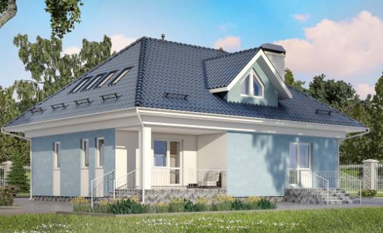 200-002-П Проект двухэтажного дома мансардный этаж, простой домик из блока Боровск | Проекты домов от House Expert