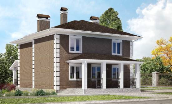 185-002-П Проект двухэтажного дома, скромный загородный дом из газосиликатных блоков Обнинск | Проекты домов от House Expert