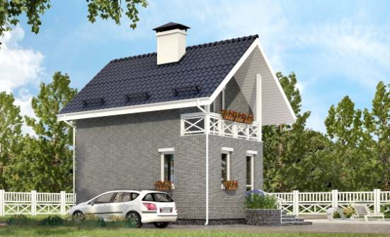 045-001-П Проект двухэтажного дома с мансардой, бюджетный загородный дом из керамзитобетонных блоков Боровск | Проекты домов от House Expert