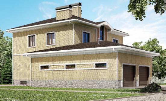 350-002-Л Проект трехэтажного дома, гараж, уютный дом из кирпича Ермолино | Проекты домов от House Expert