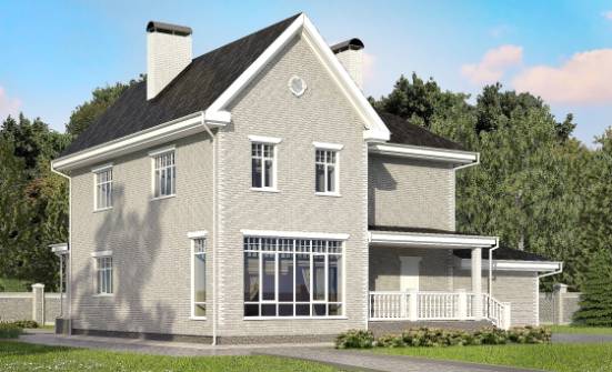 190-001-Л Проект двухэтажного дома и гаражом, классический дом из кирпича Козельск | Проекты домов от House Expert