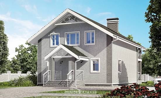150-007-П Проект двухэтажного дома с мансардным этажом, бюджетный домик из блока Людиново | Проекты домов от House Expert