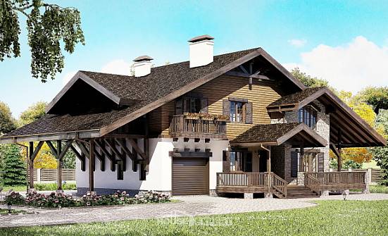 270-001-Л Проект двухэтажного дома с мансардой, гараж, уютный загородный дом из кирпича Боровск | Проекты домов от House Expert