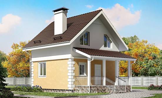 070-002-П Проект двухэтажного дома с мансардой, простой загородный дом из газобетона Калуга | Проекты домов от House Expert